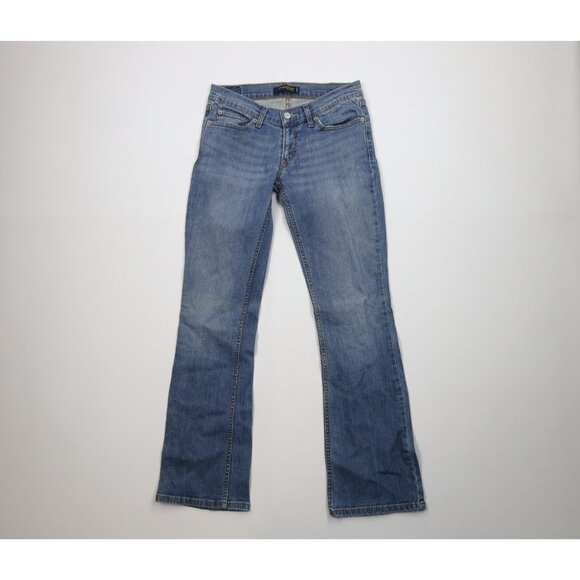 Vtg Y2K Levis 524 Womens 7 Babydoll Too Super Low Flared Wide Leg Denim Jeans - Picture 1 of 13